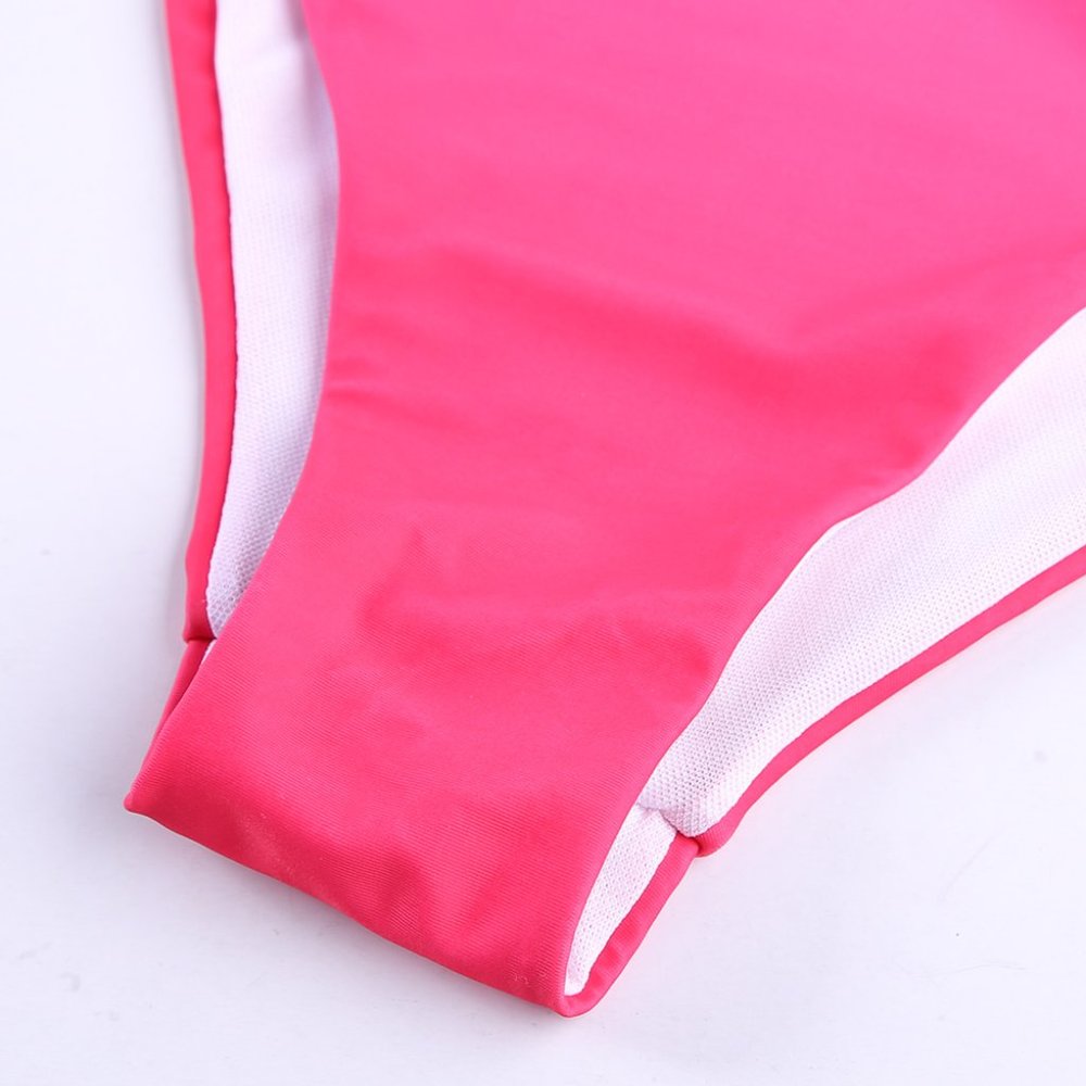 Pink Ombre Drawstring Ruched Sides Backless Monoki - Picture 6 of 16